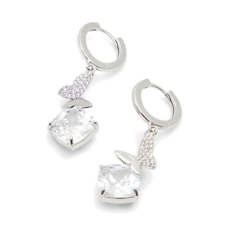 Chloee Women's Hoop Earrings - Silver-Clear Multi