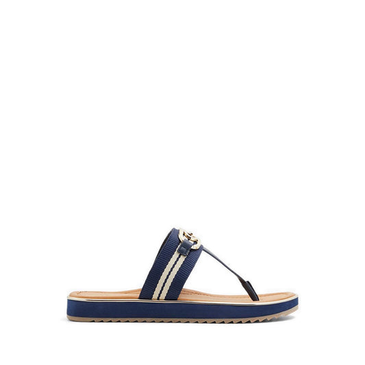 Nesien Women's T-Strap Sandals - Dark Blue