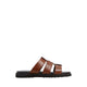 Light Men's Flat Sandals - Cognac