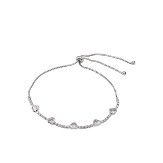 Heartlink Bracelet - Silver/Clear Multi