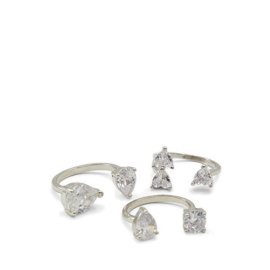 Halobandra Women's Ring - Silver/Clear Multi