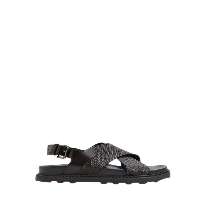 Silvo Men's Flat Sandals - Dark Brown