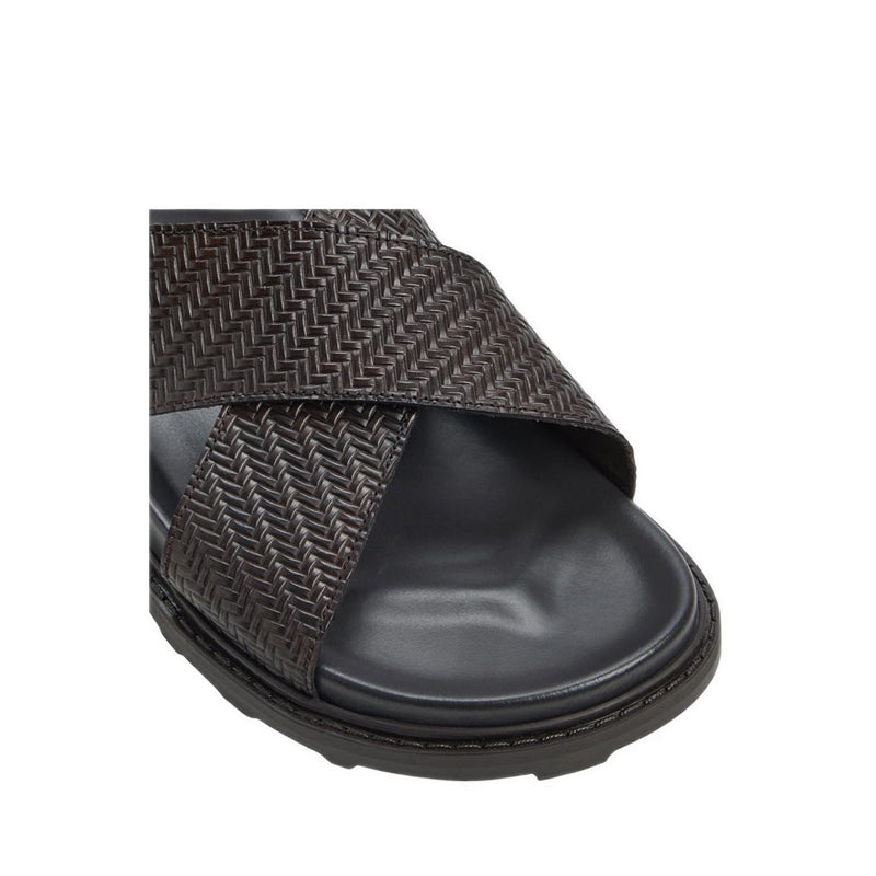 Silvo Men's Flat Sandals - Dark Brown