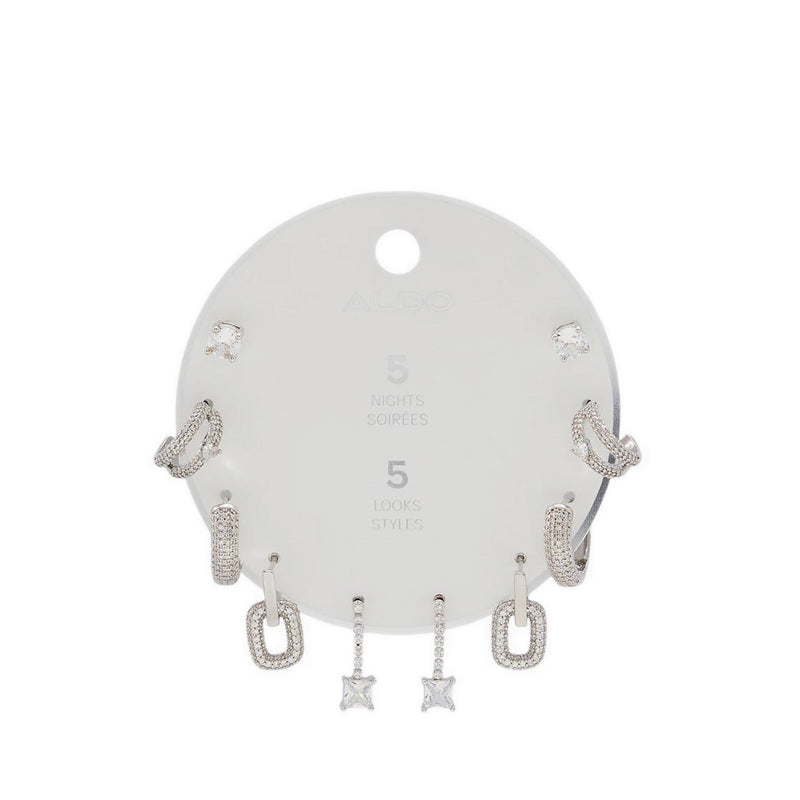 Fivelookss Women's Earring Silver/Clear Multi
