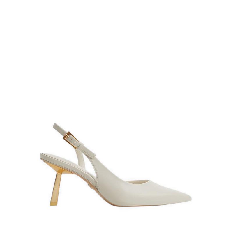 Jeanny Women's Silngback Heeled Shoes - White/Bone