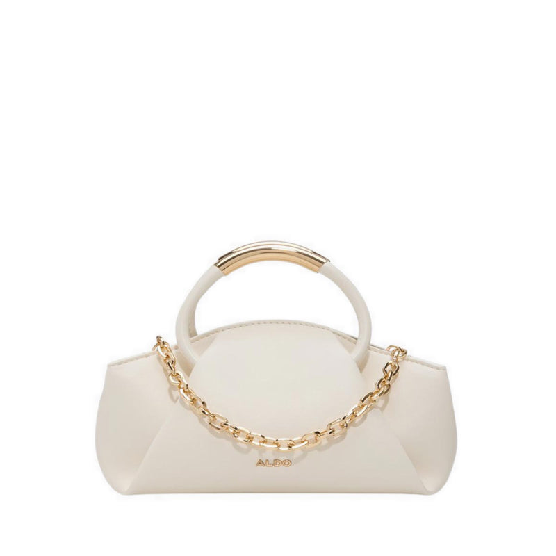 Therria Women's Top Handle Bag with Chain Strap - Open White