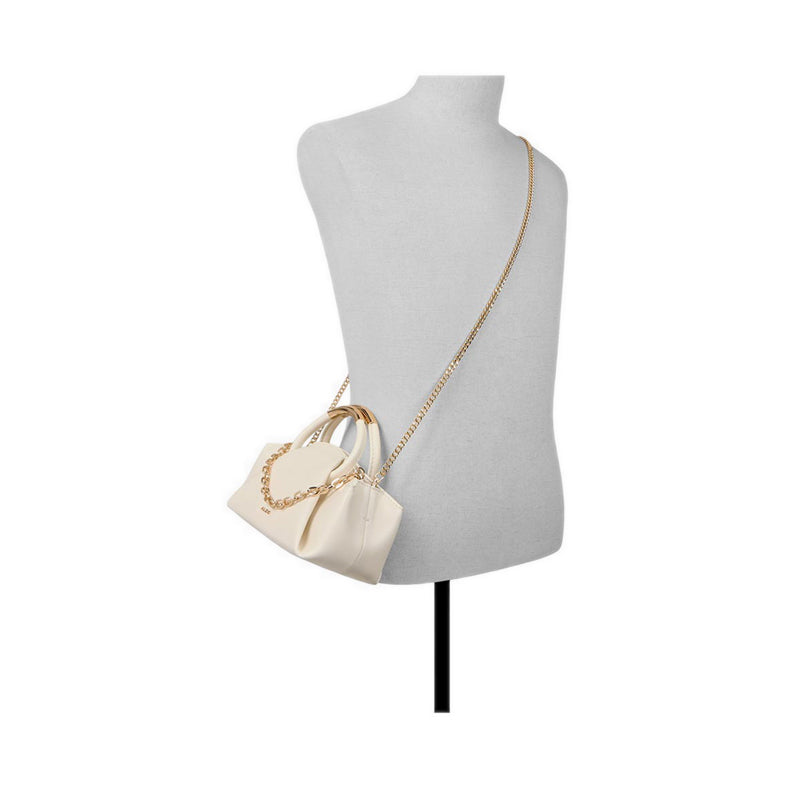 Therria Women's Top Handle Bag with Chain Strap - Open White