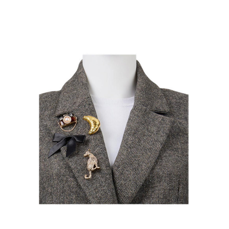 Chicpins Brooch Set - Black/Gold Multi