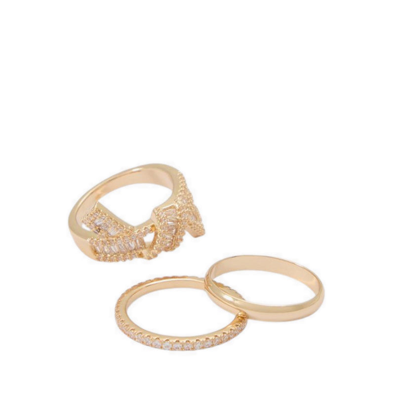 Knotella Rings - Gold/Clear Multi