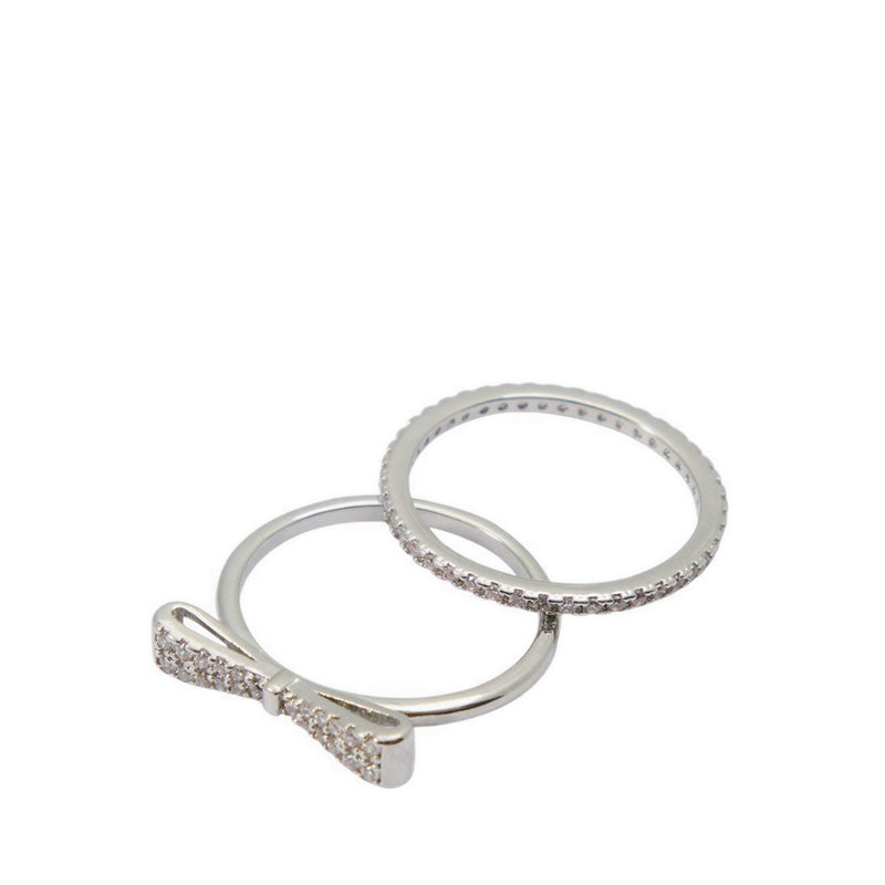 Aldo Bowtiie Rings - Silver/Clear Multi