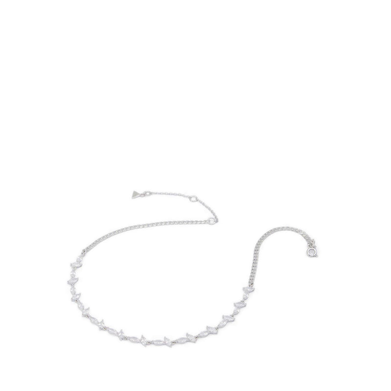 Etoari Women's Necklace Silver/Clear Multi