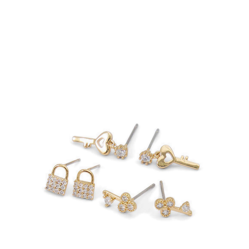 Keytohappy Women's Earring Gold/Clear Multi