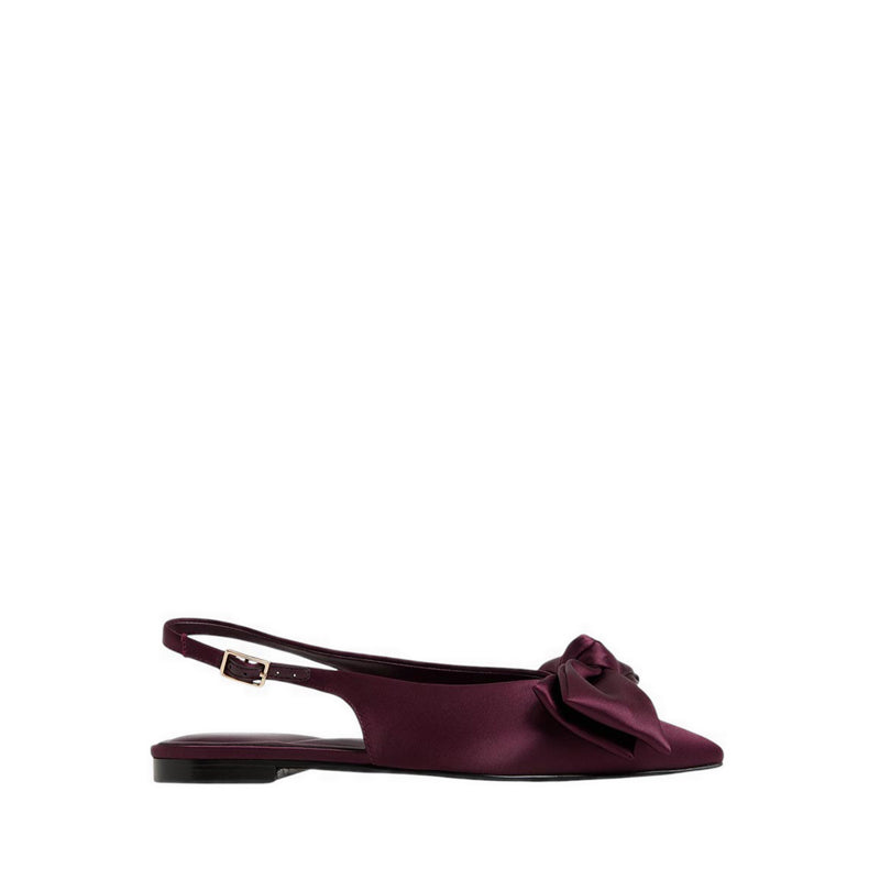 Festive Women's Slingback Ballerinas - Bordo