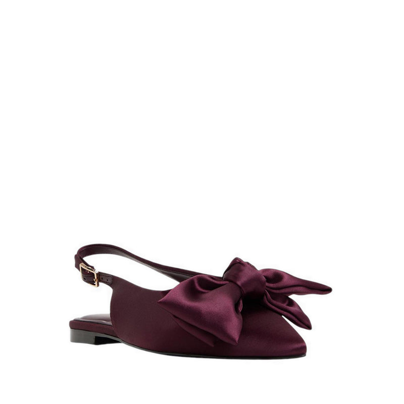 Festive Women's Slingback Ballerinas - Bordo