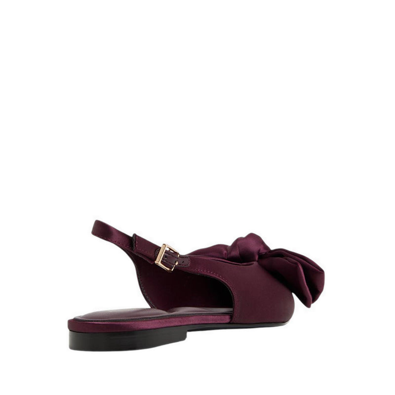 Festive Women's Slingback Ballerinas - Bordo