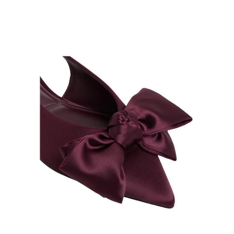 Festive Women's Slingback Ballerinas - Bordo