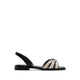 Adwiedan Women's Flat Sandals - Black/White