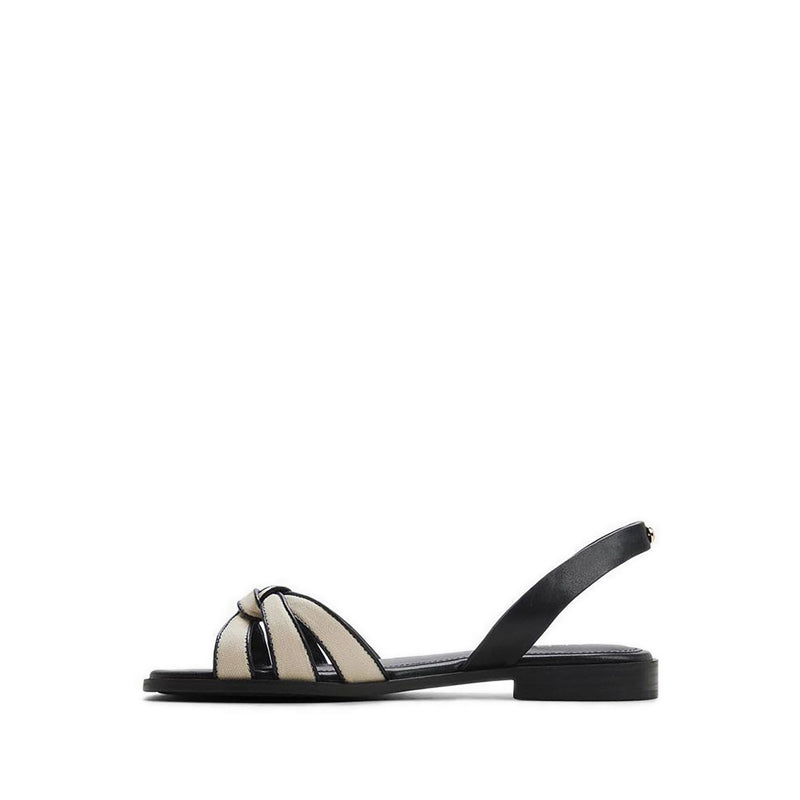 Adwiedan Women's Flat Sandals - Black/White