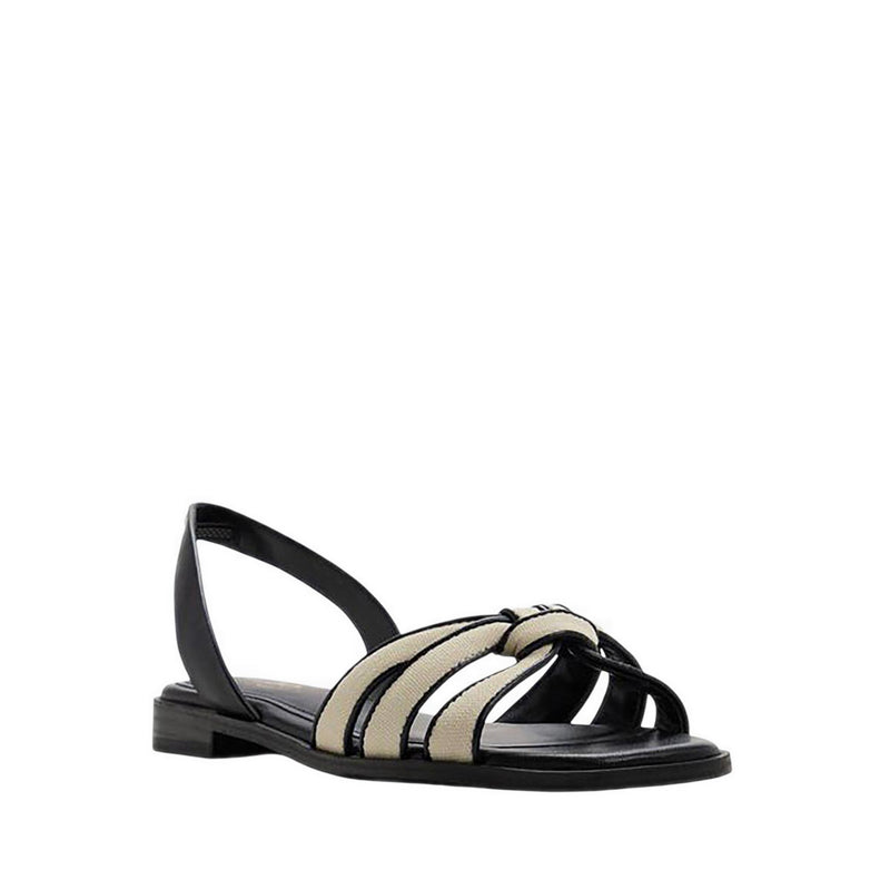 Adwiedan Women's Flat Sandals - Black/White