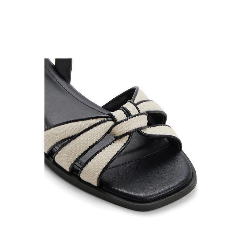 Adwiedan Women's Flat Sandals - Black/White