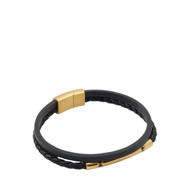 Beau Men's Bracelets - Black/Gold Multi