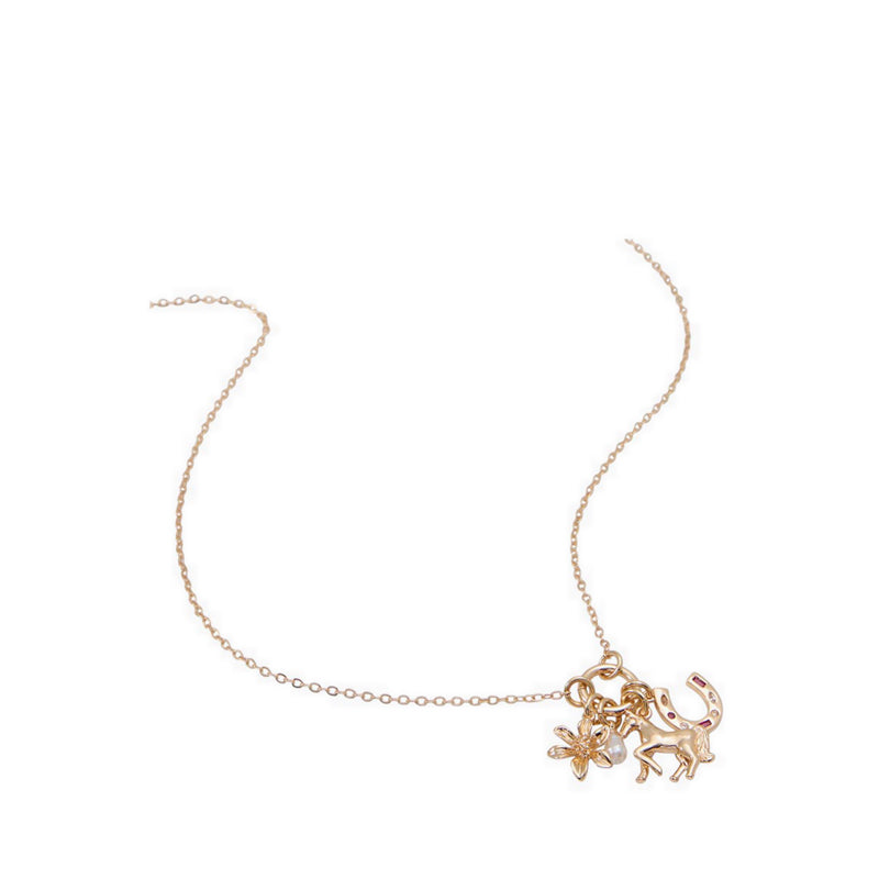 Orilune Women's Necklace - Gold/Clear Multi
