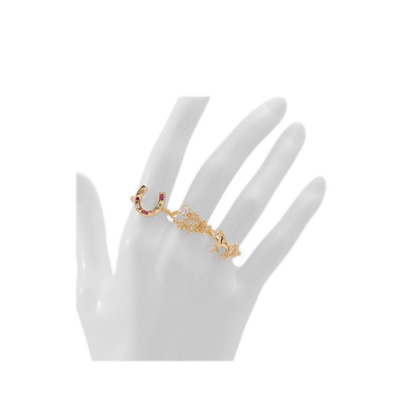 Equastra Womrn's Rings - Gold/Clear Multi