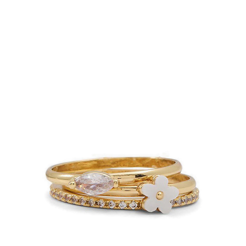 Bloominie Women's Rings - Gold/Clear Multi