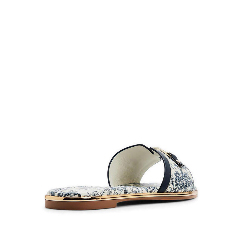 Alamassi Women's Flat Sandals - White/Blue