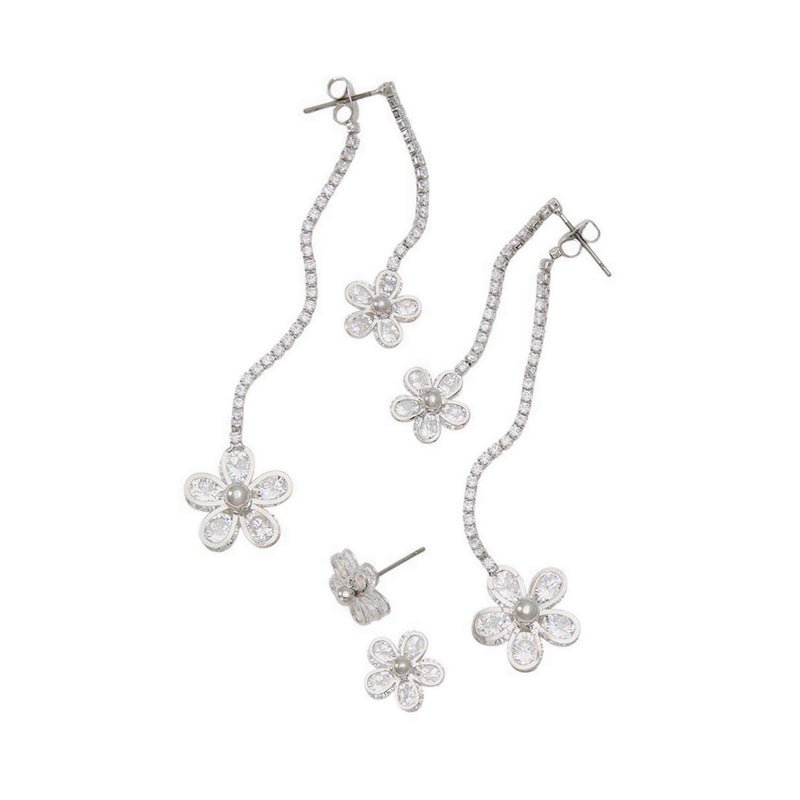 Sabrinne Women's Earrings Silver/Clear Multi
