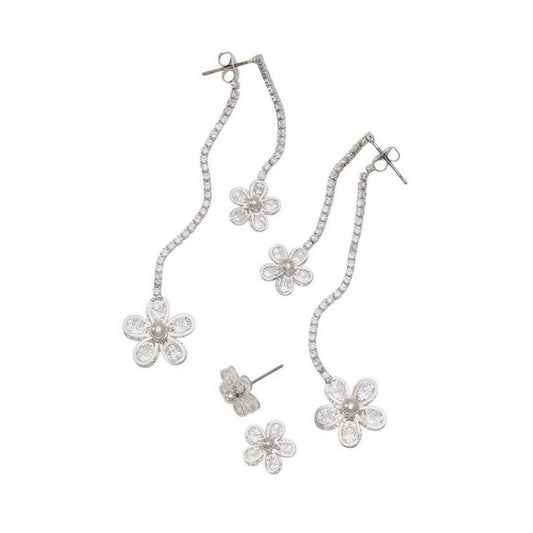 Sabrinne Women's Earrings Silver/Clear Multi