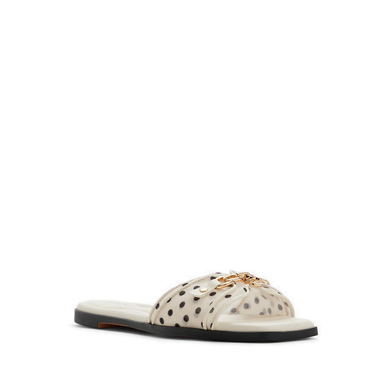 Alamassi Women's Flat Sandals White/Black