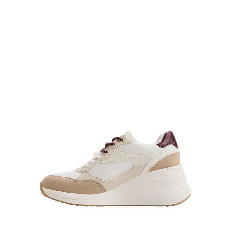 Asiejan Women's Wedge Sneakers Tan Combo