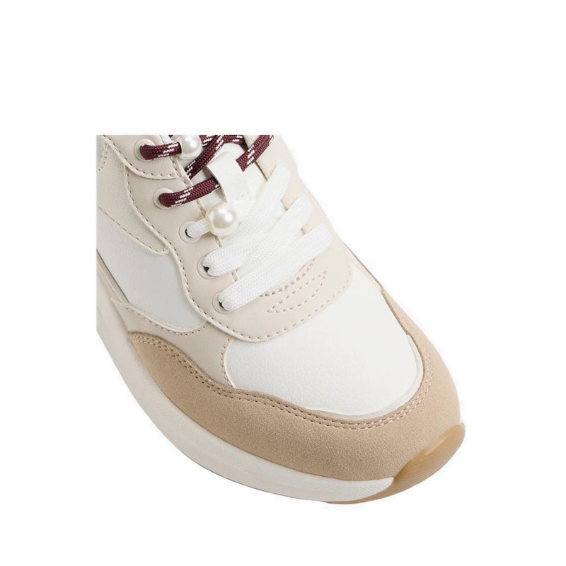 Asiejan Women's Wedge Sneakers Tan Combo