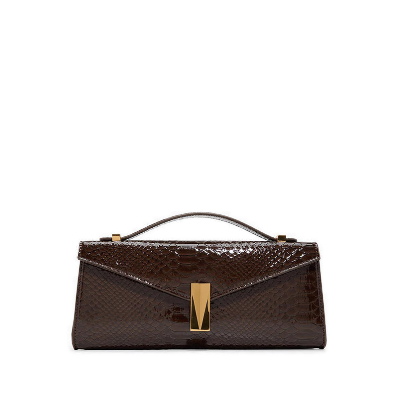 Alexzandrax Women's Clutch Dark Brown