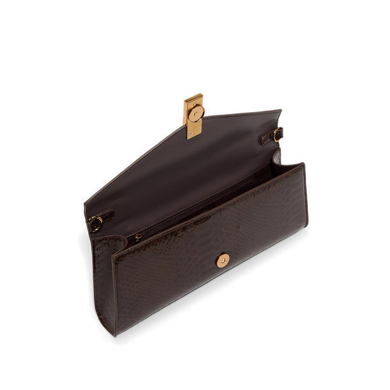 Alexzandrax Women's Clutch Dark Brown